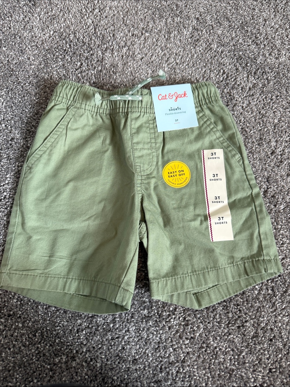 Cat & Jack Light Olive Drawstring Toddler Shorts